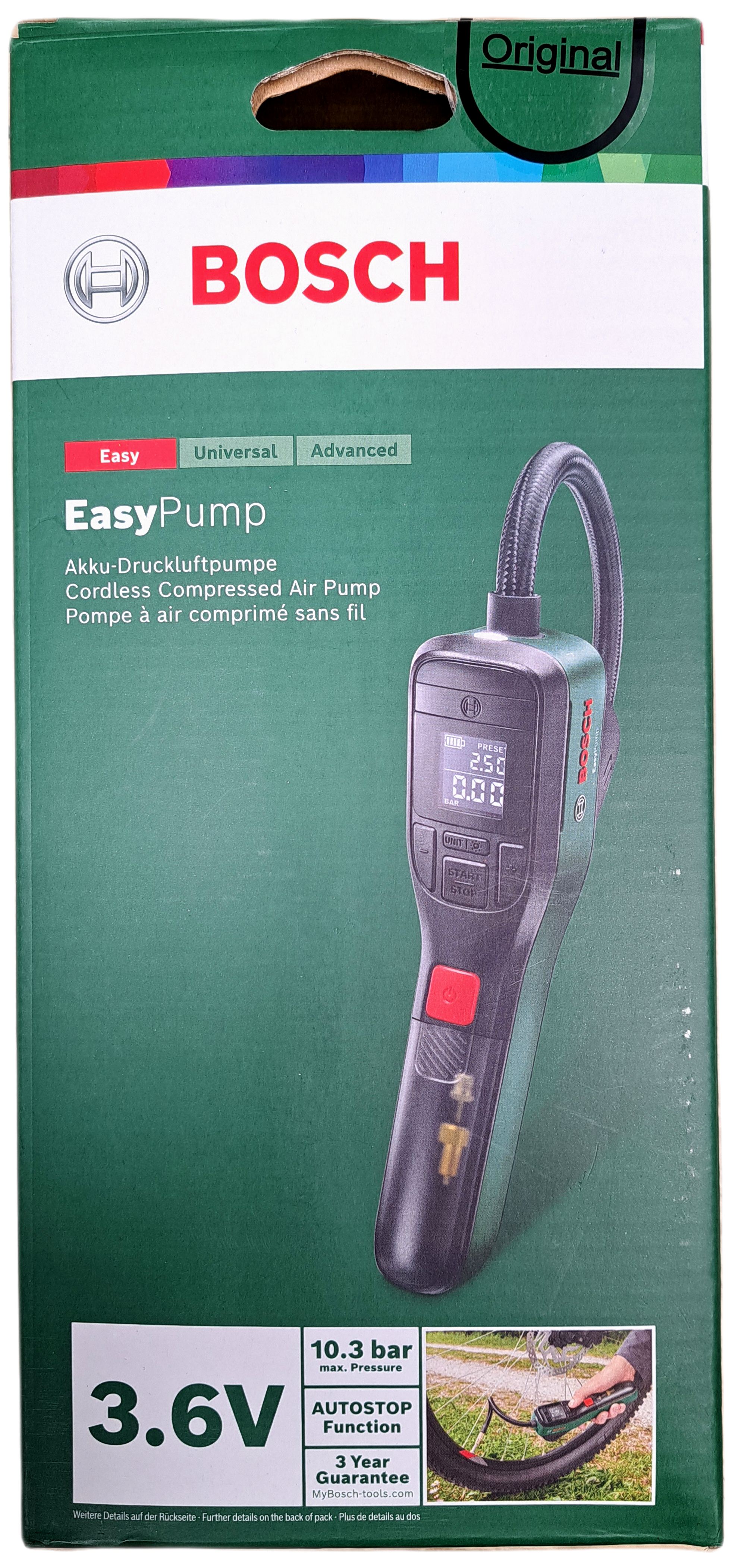 Bosch EasyPump elektrische Luftpumpe für Haus, Garten und unterwegs