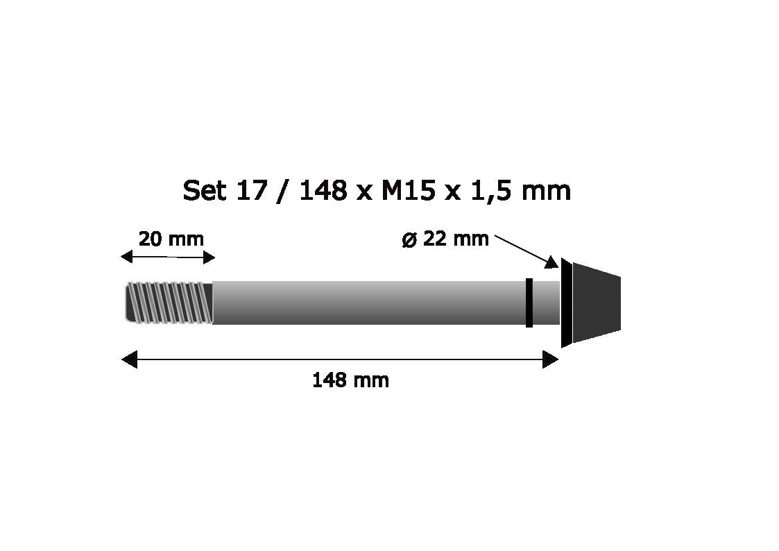 Pitlock Set 17 ersetzt 15x148x1,5 mm Steckachsen