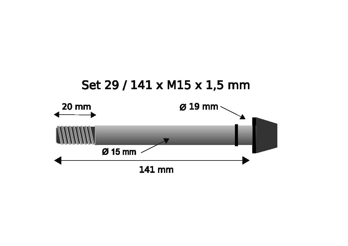 Pitlock Set 29 ersetzt Steckachse 15x141mm x1.5mm Vorderrad